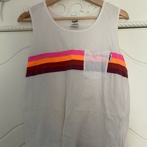 victoria secret pink white tank top with stripes